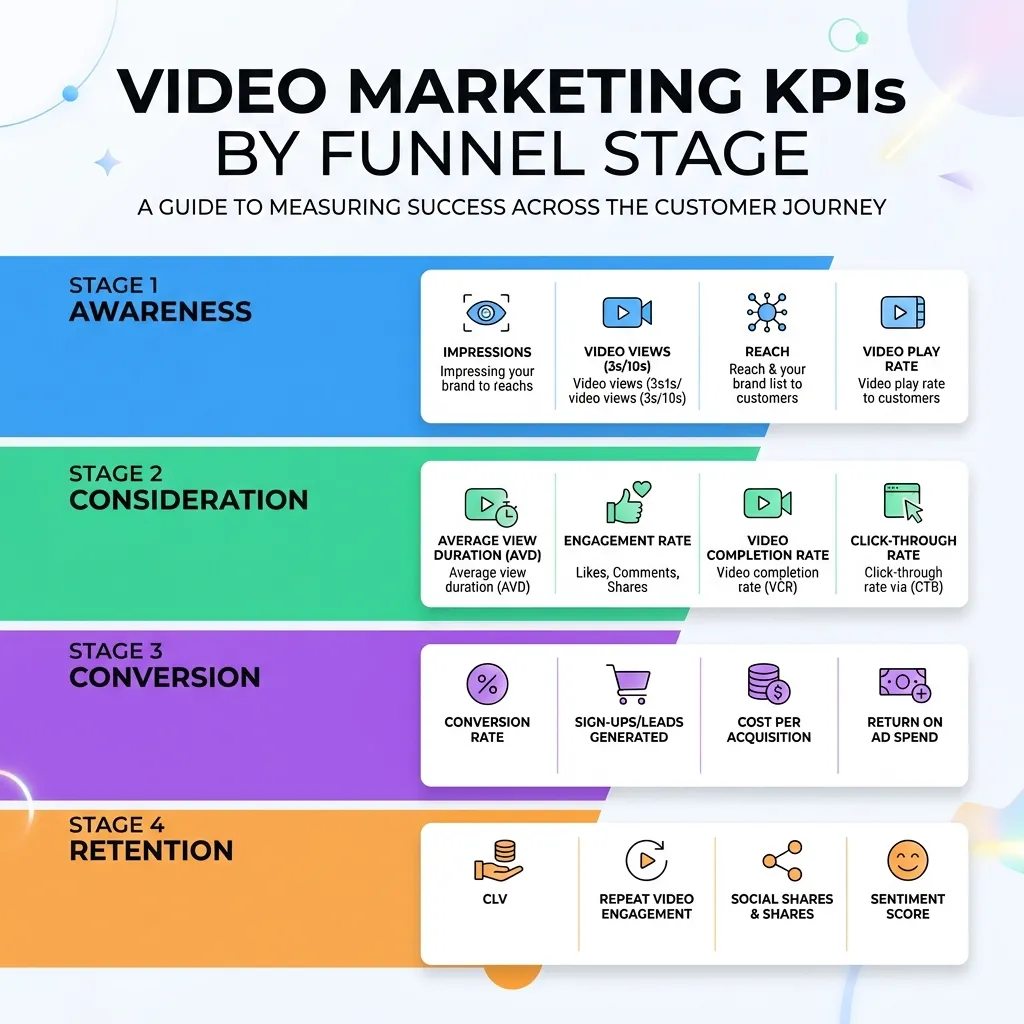 Video Marketing KPIs by Funnel Stage